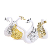 1 Pair Romantic Crown Swan Cake Topper Flamingo Cake Dessert Baking Decor Ornament Birthday Wedding Cake Decoration Supplies
