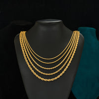 2/3/4/5/6mm Rope Chain Necklace Stainless Steel Never Fade Waterproof Choker Men Women Jewelry Gold Color Plated Chains Gift