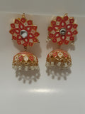 White & pink meena earrings - NATASHAHS