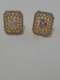 Crystal White stone Gold Plated Elegant Earrings - NATASHAHS