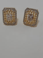 Crystal White stone Gold Plated Elegant Earrings - NATASHAHS