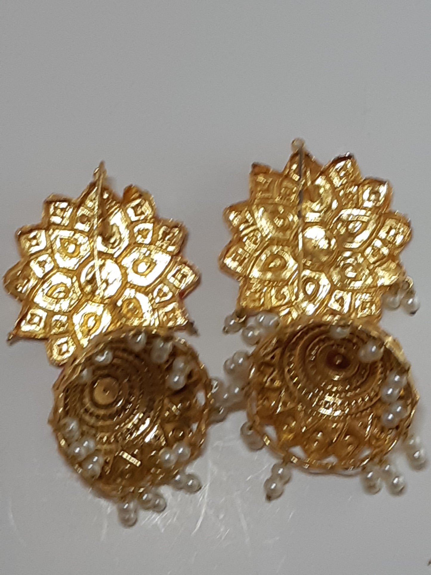 White & pink meena earrings - NATASHAHS