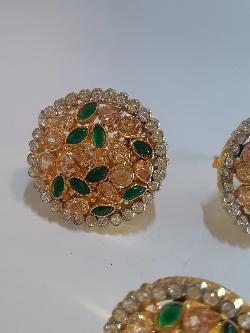 GREEN BOLD STYLE FULL MOON EARRINGS - NATASHAHS