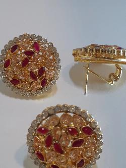 PINK BOLD STYLE FULL MOON EARRINGS - NATASHAHS