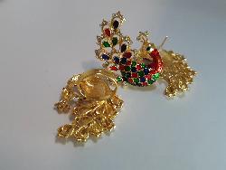 Blue Peacock Earrings & Rings set - NATASHAHS