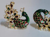 White & Black Peacock Earrings - NATASHAHS