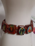 Christianity religious wooden Bracelet with religious pictures hand made barcelet - NATASHAHS