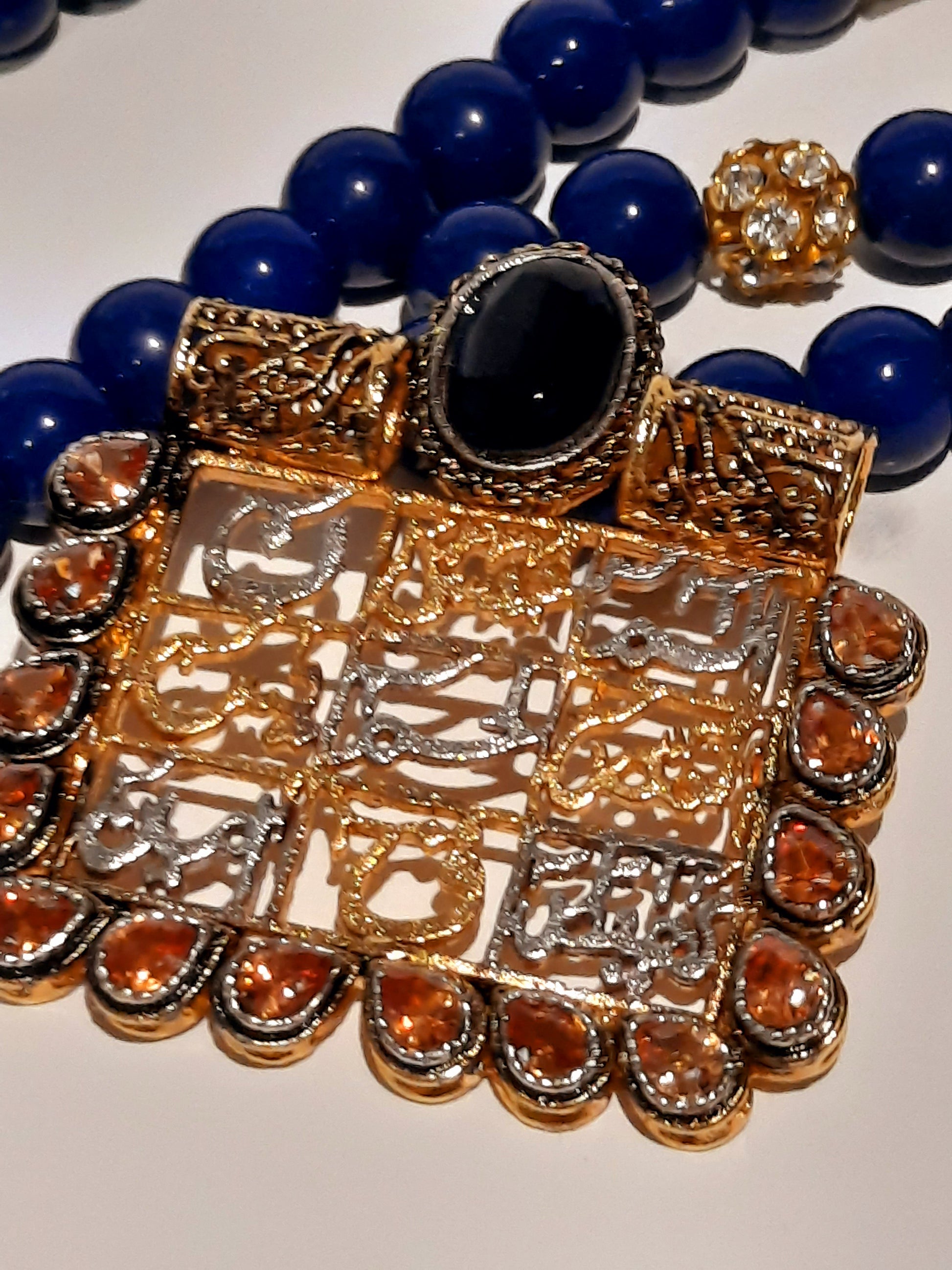 NATASHAHS BLUE STONES LOH-E-QURANI LOCKET - MAALA STYLE - NATASHAHS