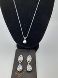 Crystal Eye Gem earrings with necklace - NATASHAHS