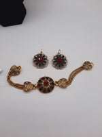 Resin Stone Mix France Buckle Earrings and Bracelet - NATASHAHS