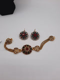Resin Stone Mix France Buckle Earrings and Bracelet - NATASHAHS