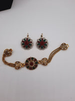 Resin Stone Mix France Buckle Earrings and Bracelet - NATASHAHS