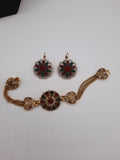Resin Stone Mix France Buckle Earrings and Bracelet - NATASHAHS