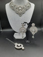 Silver zircon stones bridal jewelry set for wedding party - NATASHAHS
