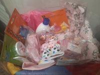 Baby shower gift basket for baby girl