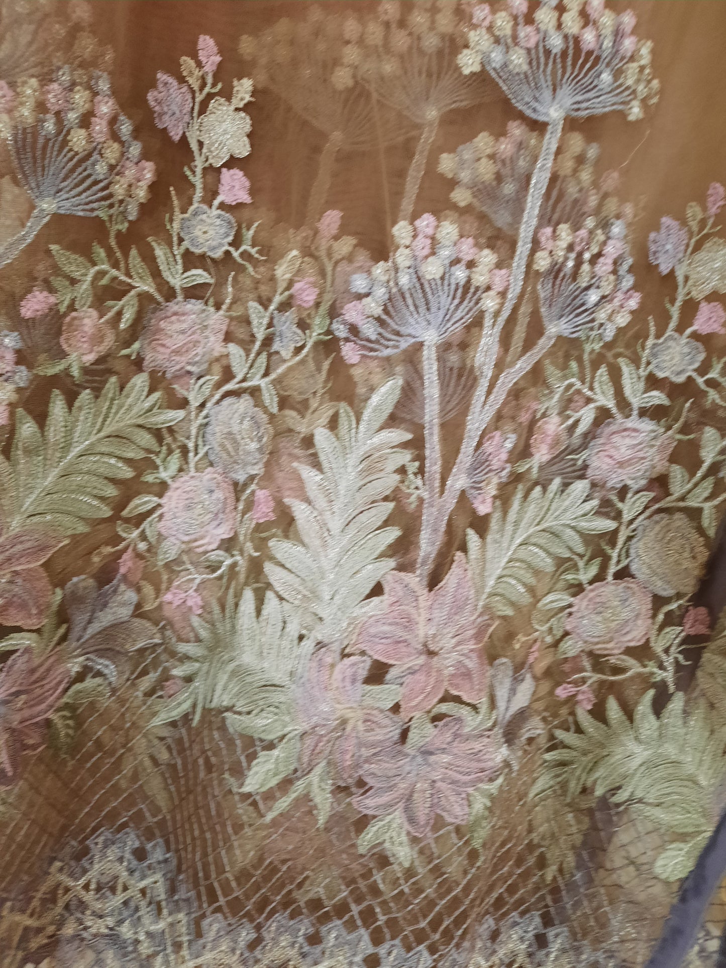 NEW stitched Light purple dress with silver embroidery