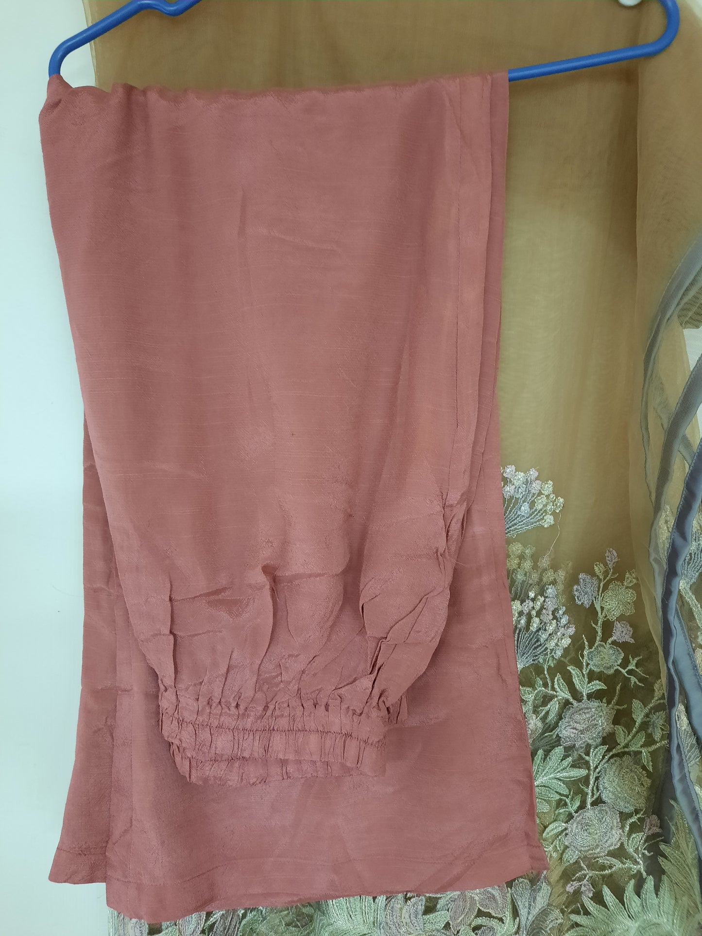 NEW stitched Light purple dress with silver embroidery
