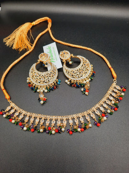 NATASHAH'S GOLDEN BASE ROUND EARRINGS IN BAALI STYLE - NATASHAHS