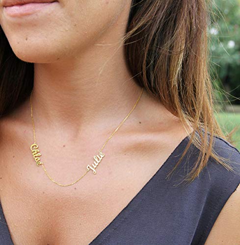 2 Inscriptions Multiple Name Necklace in 18k gold plating - NATASHAHS