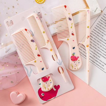 2pcs/set Cute Kids Hairdressing Comb Anti-static Pointed Tail Comb for Girls Strawberry Fruit  Hair Cmb Kids Hair Comb - NATASHAHS