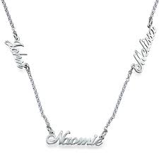3 Inscriptions Multiple Name Necklace in 18k gold plating - NATASHAHS