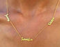 3 Inscriptions Multiple Name Necklace in 18k gold plating - NATASHAHS