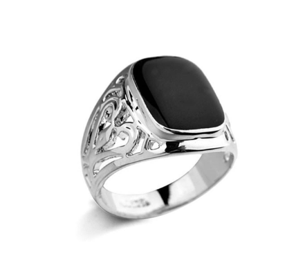 New 2023 Metal Glossy Rings for Men Geometric Width Signet Square Finger Punk Style Fashion Ring Jewelry Accessories Whole Sale - NATASHAHS