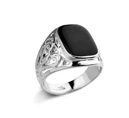 New 2023 Metal Glossy Rings for Men Geometric Width Signet Square Finger Punk Style Fashion Ring Jewelry Accessories Whole Sale - NATASHAHS