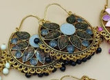 Metallic flower design Earrings - NATASHAHS