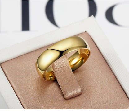 Luxury Golden Engagement Wedding Ring Couple Ring Simple Fashion Style Fine Jewelry Anniversary Gift Men and Women Ring