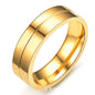 Fashion Women Men Couples AAA CZ Stainless Steel 18K Gold Plated Cubic Zirconia Wedding Band Ring 1pc