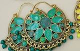 Metallic flower design Earrings - NATASHAHS