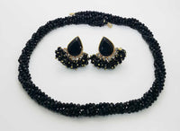 Light Blue colored crystal beads necklace & earrings set - NATASHAHS