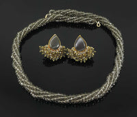 Light Blue colored crystal beads necklace & earrings set - NATASHAHS