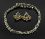 Light Blue colored crystal beads necklace & earrings set - NATASHAHS