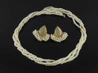 Light Blue colored crystal beads necklace & earrings set - NATASHAHS