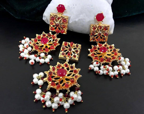 GOLD BASED EARRINGS NS-0225 - NATASHAHS