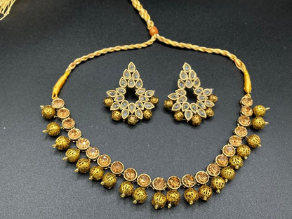 Dazzling Star jewelry set in Antique gold Look - NATASHAHS