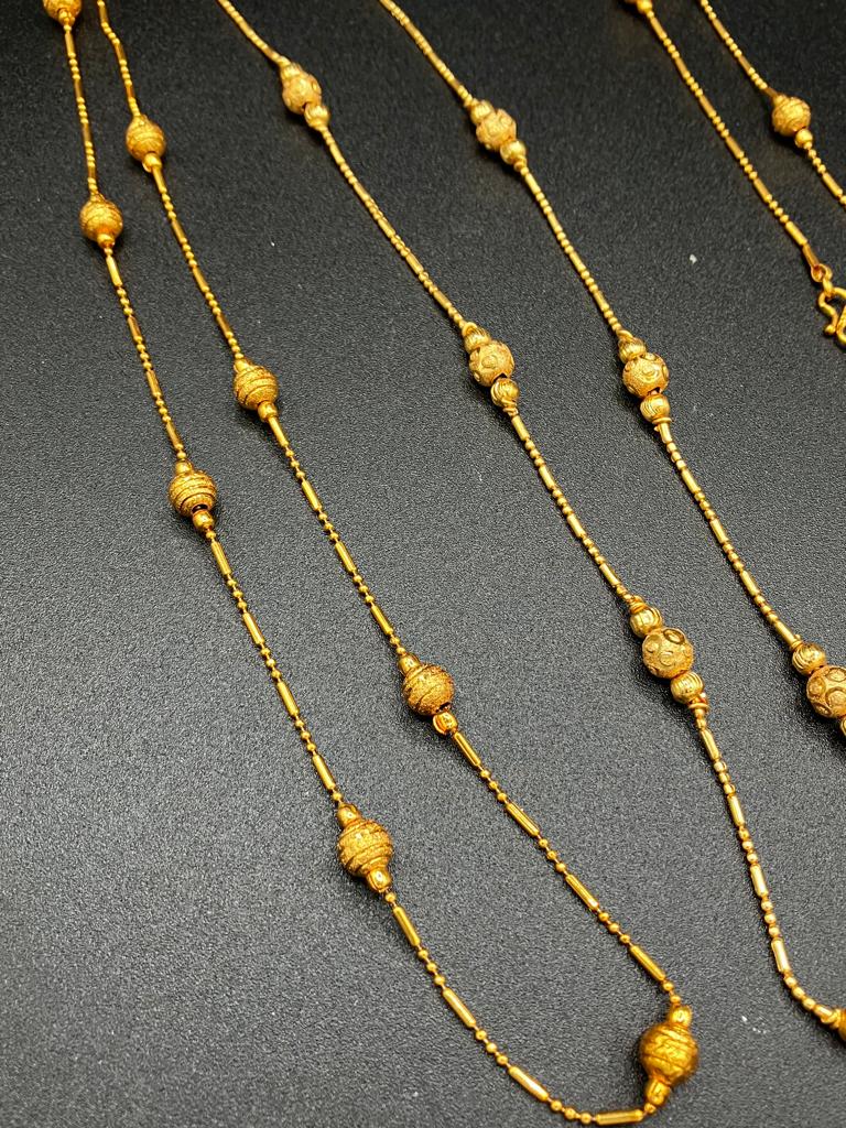 24k gold plated chain with gold plated round balls long lasting polish