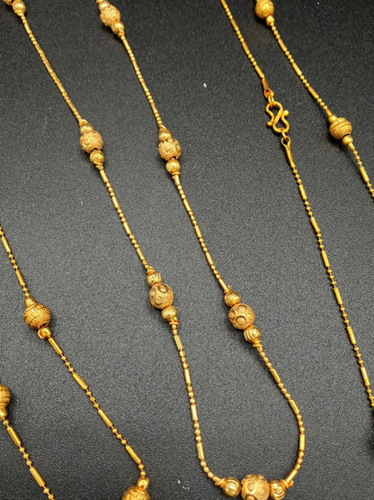 24k gold plated chain with gold plated round balls long lasting polish