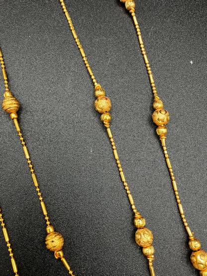 24k gold plated chain with gold plated round balls long lasting polish