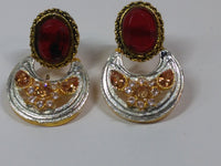 Red Half moon curve earrings - NATASHAHS
