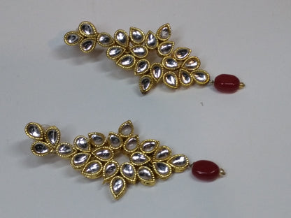 Old Heritage Style Earrings with Kundan work - NATASHAHS