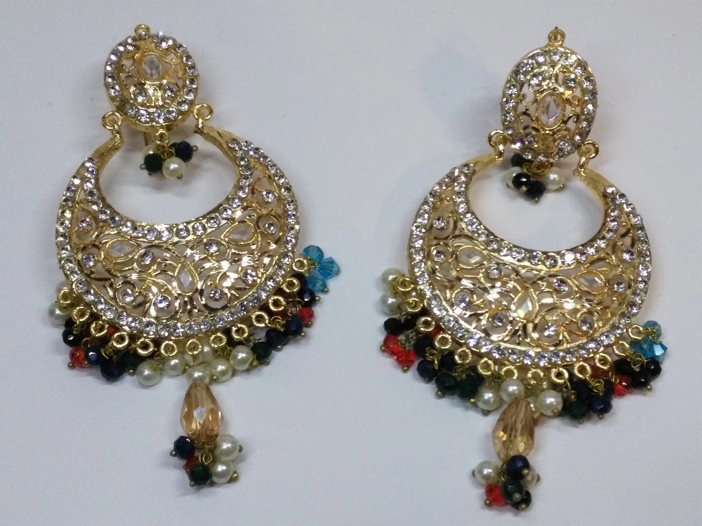 NATASHAH'S GOLDEN BASE ROUND EARRINGS IN BAALI STYLE - NATASHAHS