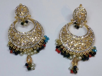 NATASHAH'S GOLDEN BASE ROUND EARRINGS IN BAALI STYLE - NATASHAHS