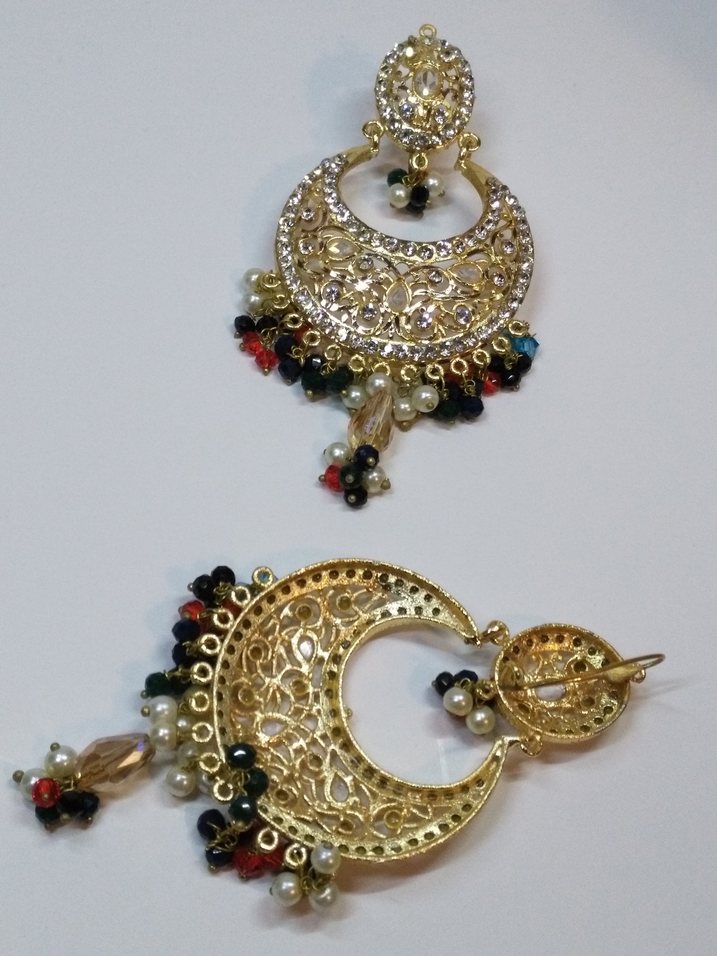 NATASHAH'S GOLDEN BASE ROUND EARRINGS IN BAALI STYLE - NATASHAHS