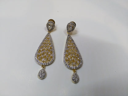 NATASHAH'S WHITE ZIRCONS EARRINGS - NS0096 - NATASHAHS