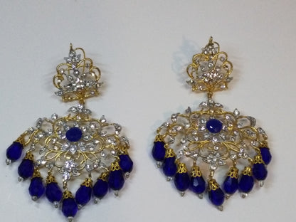 NAVY BLUE ROYAL STYLE EARRINGS FOR ROYAL PEOPLE - NATASHAHS