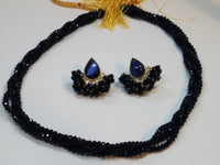 Light Blue colored crystal beads necklace & earrings set - NATASHAHS