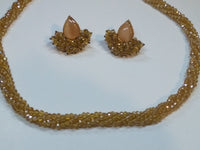 Light Blue colored crystal beads necklace & earrings set - NATASHAHS